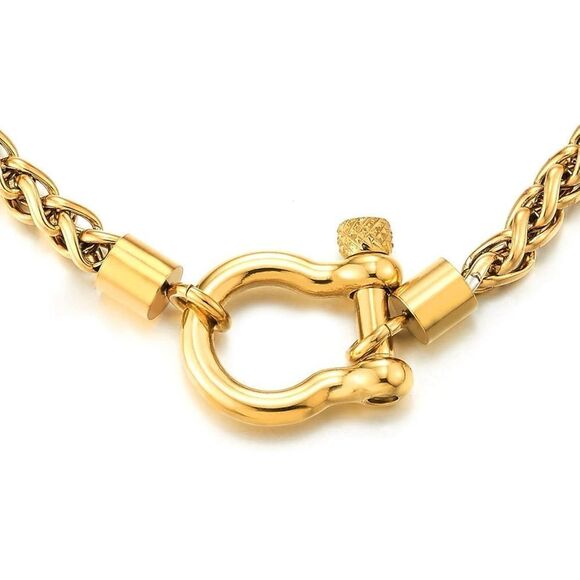 18K Gold Plated Horseshoe Buckle Necklace - Picture 5 of 8